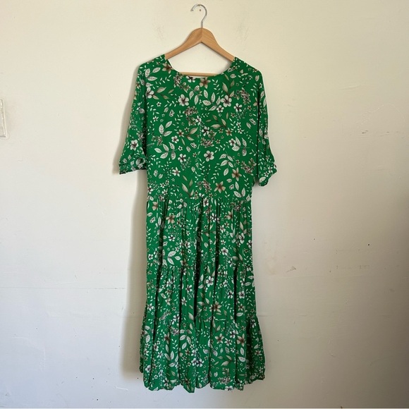 Zara Green Floral Midi Dress - Picture 8 of 8